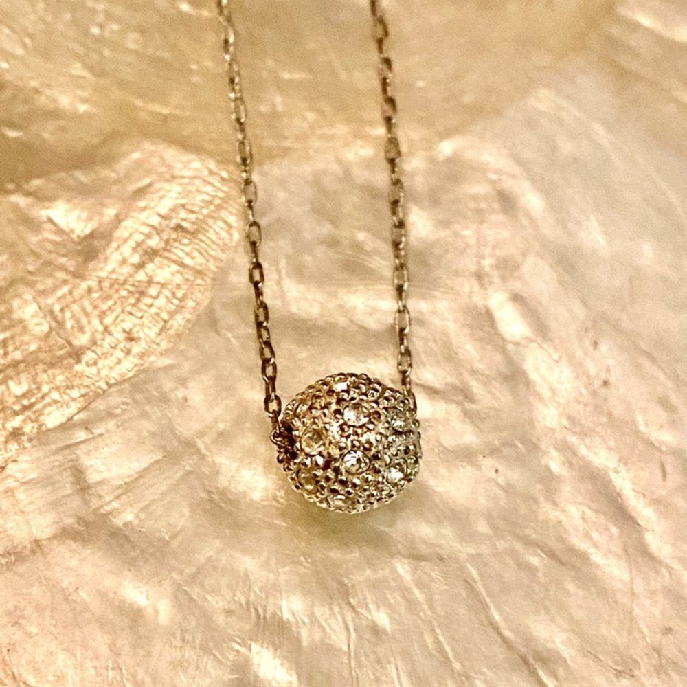 3 For $25 Avon Silver  Tone and CZ Sparkle Ball Necklace Pendant